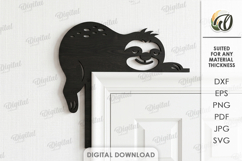 Funny Door Corner Laser Cut. Door Trim Corner. Sloth SVG Product Image 1