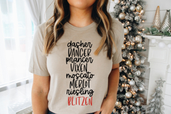 Wine Lover Christmas SVG Set - Hilarious Holiday Cut Files - Dasher Dancer Prancer Vixen Moscato Merlot Riesling Blitzen