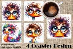 Funny duck Sarcastic Coaster Sublimation Design Product Image 1