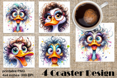 Funny duck Sarcastic Coaster Sublimation Design Product Image 1