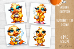 Funny duck Sarcastic Coaster Sublimation Design Product Image 1