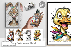 Funny Easter Animal Digital Paper Product Image 1