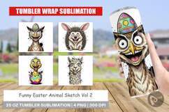 Funny Easter Animal Sketch Tumbler Product Image 1