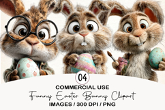 Funny Easter Bunny Clipart Product Image 1