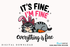 Funny Easter Cat Bunny PNG, Easter Cat PNG, Easter PNG Product Image 1