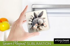 Funny Easter Fridge Magnet - Easter Bunny Sublimation Design