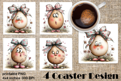 Happy Easter Square Coaster Sublimation. Funny egg Product Image 1