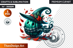 Funny Enchanted Pumpkin PNG Cute Kawaii Halloween clipart Product Image 1