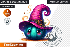 Funny Enchanted Pumpkin PNG Cute Kawaii Halloween clipart Product Image 1