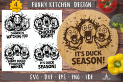 Funny Farm Animal Dinner SVG Kitchen Cutting Board 