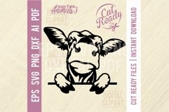 Peeking Calf SVG | Comic Animal SVG | Funny Animals SVG Product Image 1