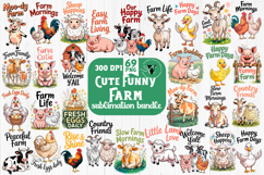 Funny farm sublimation bundle | Cute Farm Animals bundle Product Image 1