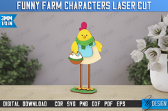 Funny Farm Characters Laser Cut Bundle, Farmhouse Decor SVG Product Image 3