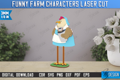 Funny Farm Characters Laser Cut Bundle, Farmhouse Decor SVG Product Image 12