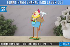 Funny Farm Characters Laser Cut Bundle, Farmhouse Decor SVG Product Image 4