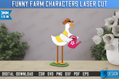 Funny Farm Characters Laser Cut Bundle, Farmhouse Decor SVG Product Image 5