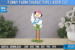 Funny Farm Characters Laser Cut Bundle, Farmhouse Decor SVG Product Image 6