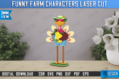 Funny Farm Characters Laser Cut Bundle, Farmhouse Decor SVG Product Image 7