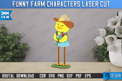 Funny Farm Characters Laser Cut Bundle, Farmhouse Decor SVG Product Image 8
