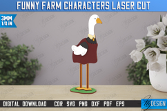 Funny Farm Characters Laser Cut Bundle, Farmhouse Decor SVG Product Image 9