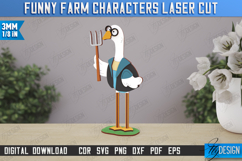 Funny Farm Characters Laser Cut Bundle, Farmhouse Decor SVG Product Image 10