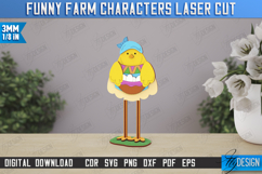 Funny Farm Characters Laser Cut Bundle, Farmhouse Decor SVG Product Image 11