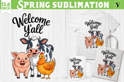 Funny farm sublimation | Cute Farm Animals clipart Product Image 1