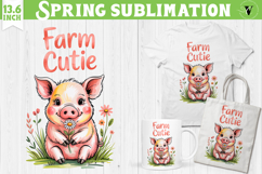 Funny farm sublimation | Cute Farm Animals clipart Product Image 1