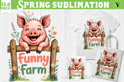 Funny farm sublimation | Cute Farm Animals clipart Product Image 1