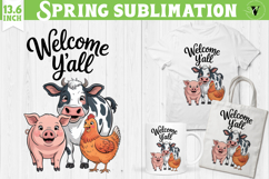Funny farm sublimation | Cute Farm Animals clipart Product Image 1