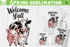 Funny farm sublimation | Cute Farm Animals clipart Product Image 1