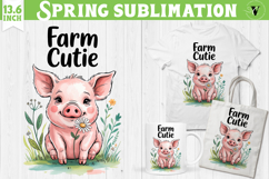 Funny farm sublimation | Cute Farm Animals clipart Product Image 1