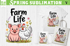 Funny farm sublimation | Cute Farm Animals clipart Product Image 1