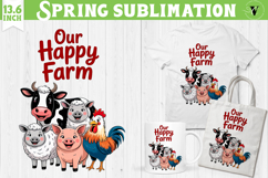 Funny farm sublimation | Cute Farm Animals clipart Product Image 1
