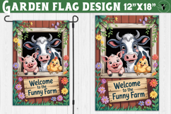 Funny Farm Garden flag | Funny animals Yard Flag Product Image 1