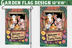 Funny Farm Garden flag | Funny animals Yard Flag Product Image 1