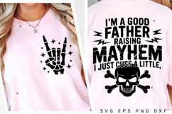 Funny Father Raising Mayhem SVG, Funny Dad Skeleton design Product Image 4