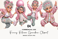 Funny Fitness Grandma Clipart Product Image 1