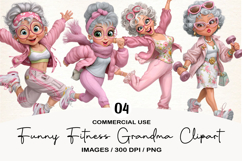Funny Fitness Grandma Clipart Product Image 1