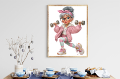 Funny Fitness Grandma Clipart Product Image 3