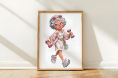 Funny Fitness Grandma Clipart Product Image 3