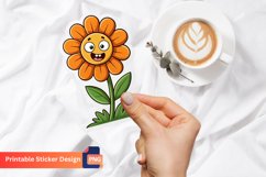 Funny Flower Sticker, Colorful Flower Sticker, Flower Decor Product Image 1