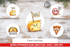 Food Puns Love Bites Wind Spinner Product Image 1