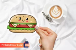 Funny Food Sticker, Kawaii Food Design, Funny Snack Sticker Product Image 1