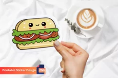 Funny Food Sticker, Kawaii Food Design, Funny Snack Sticker Product Image 1