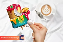Funny Food Sticker, Cartoon Food Illustration Sticker Product Image 1
