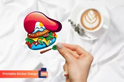 Funny Food Sticker, Cartoon Food Illustration Sticker Product Image 1
