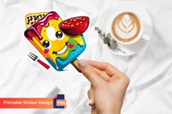 Funny Food Sticker, Cartoon Food Illustration Sticker Product Image 1