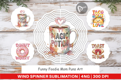 Foodie Mom Puns Wind Spinner Product Image 1