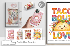 Foodie Mom Puns Digital Paper Product Image 1